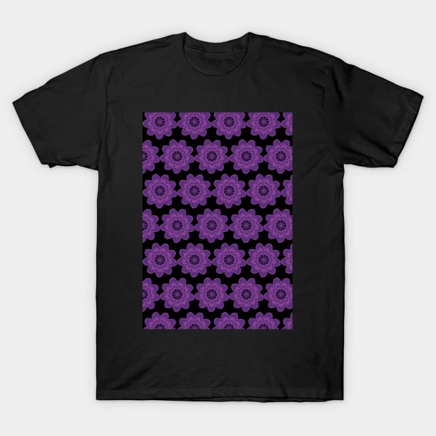 Psychedelic Purple Flowers T-Shirt by AmyMinori